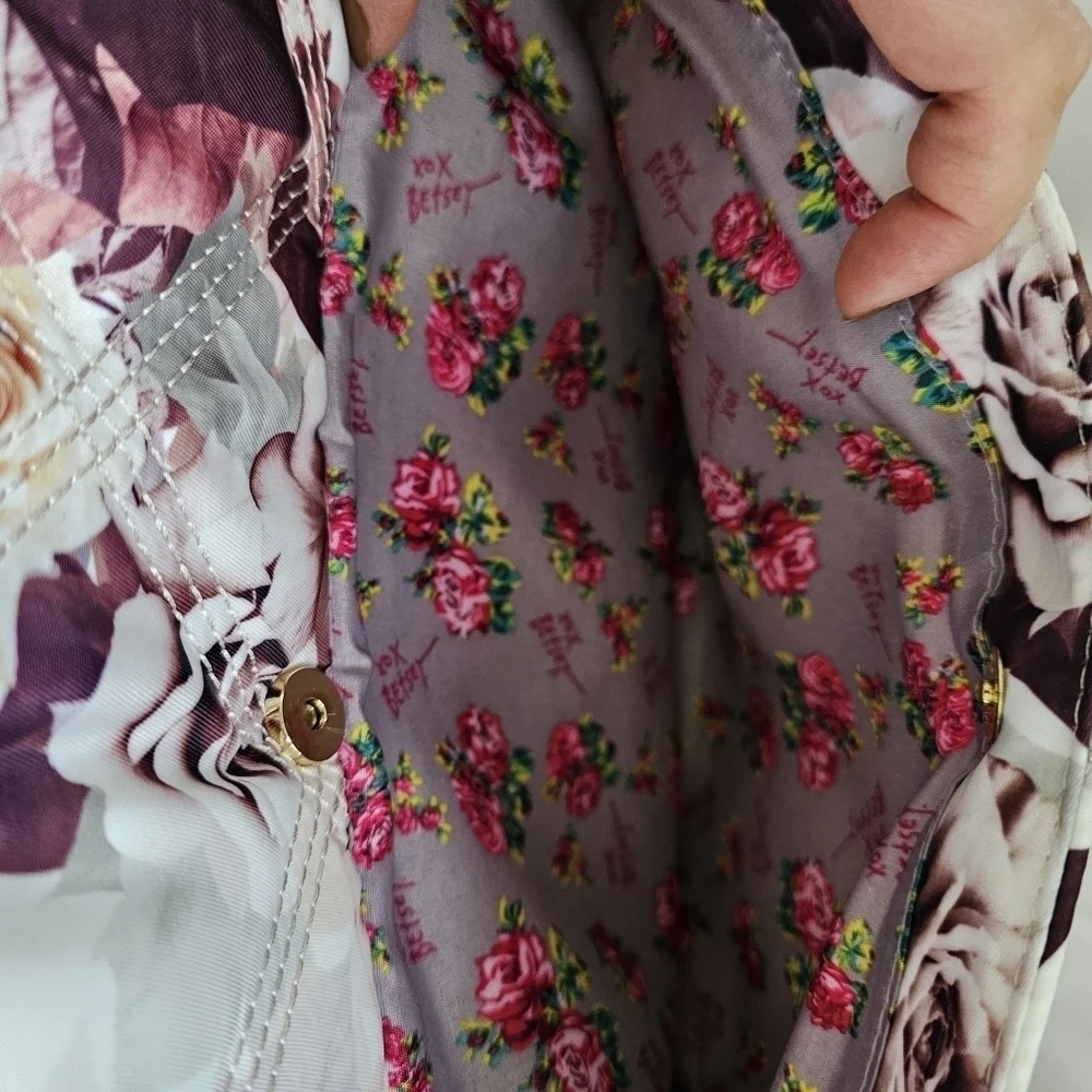 Betsey Johnson Quilted Floral Chain Strap Bag